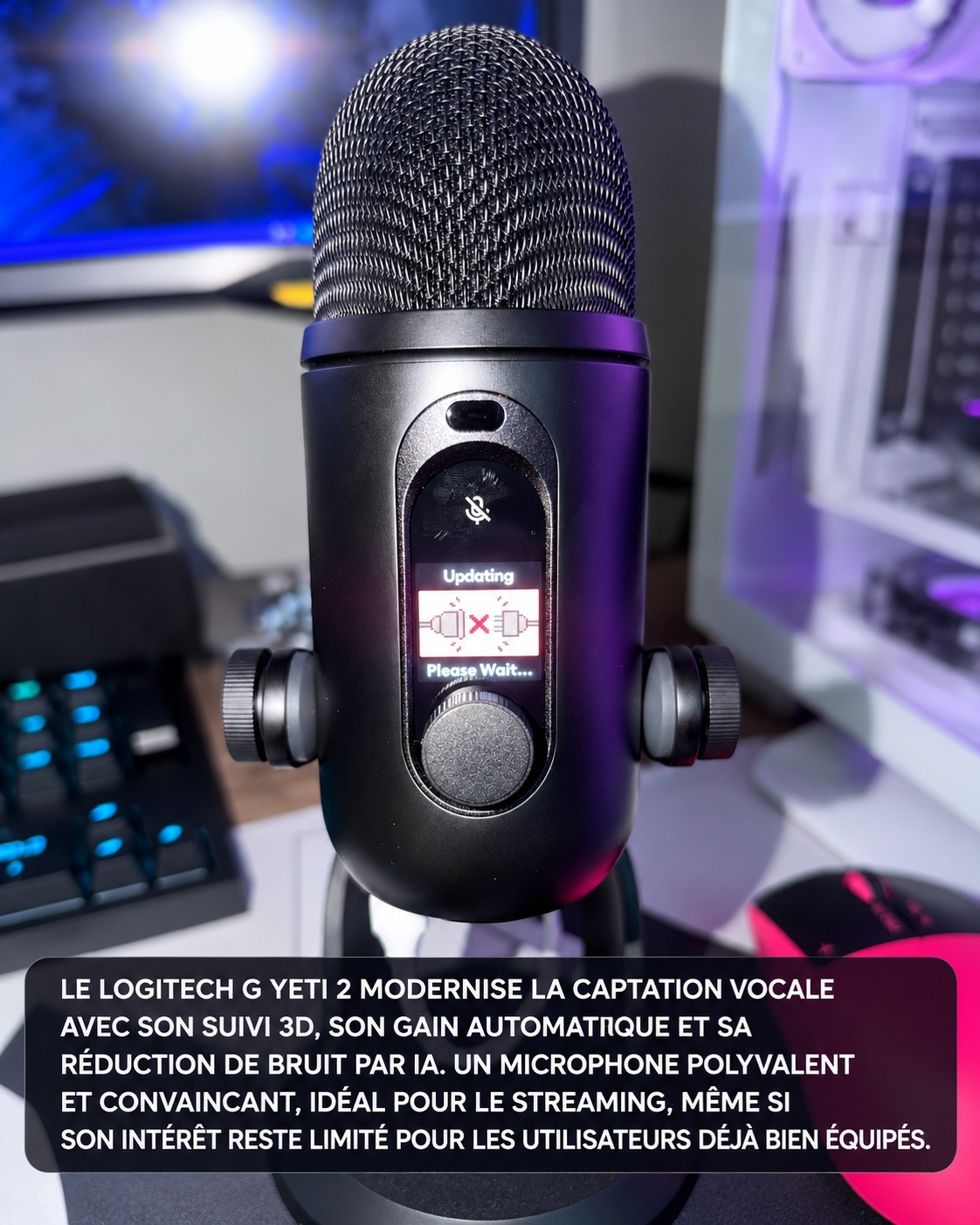 Le mythique Yeti revient chez Logitech ! Suivi vocal 3D, gain automatique, réduction de bruit par IA et écran intégré : le #LogitechGYeti2 facilite la captation sans sacrifier la qualité. Un excellent micro, surtout pour les créateurs qui débutent ! Lien en bio.