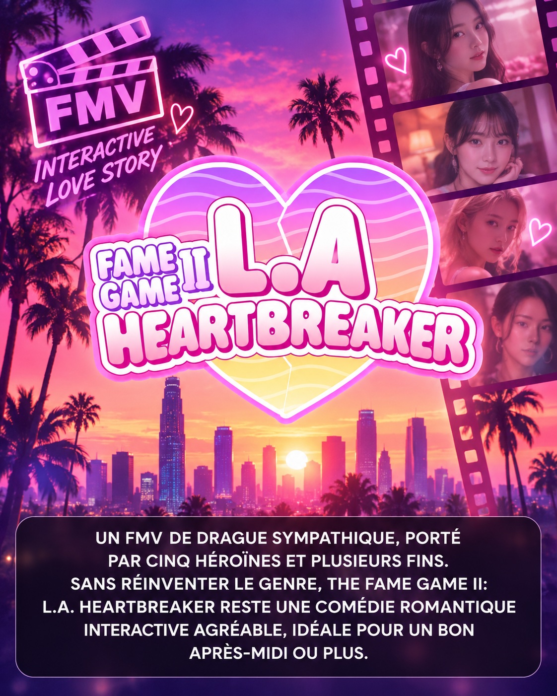 Avec #TheFameGameII, le FMV de drague asiatique débarque à Los Angeles ! Cinq romances, des choix et plusieurs fins pour une comédie romantique interactive sympathique. Pas de révolution, mais un bon moment à passer malgré quelques clichés ! Lien en bio