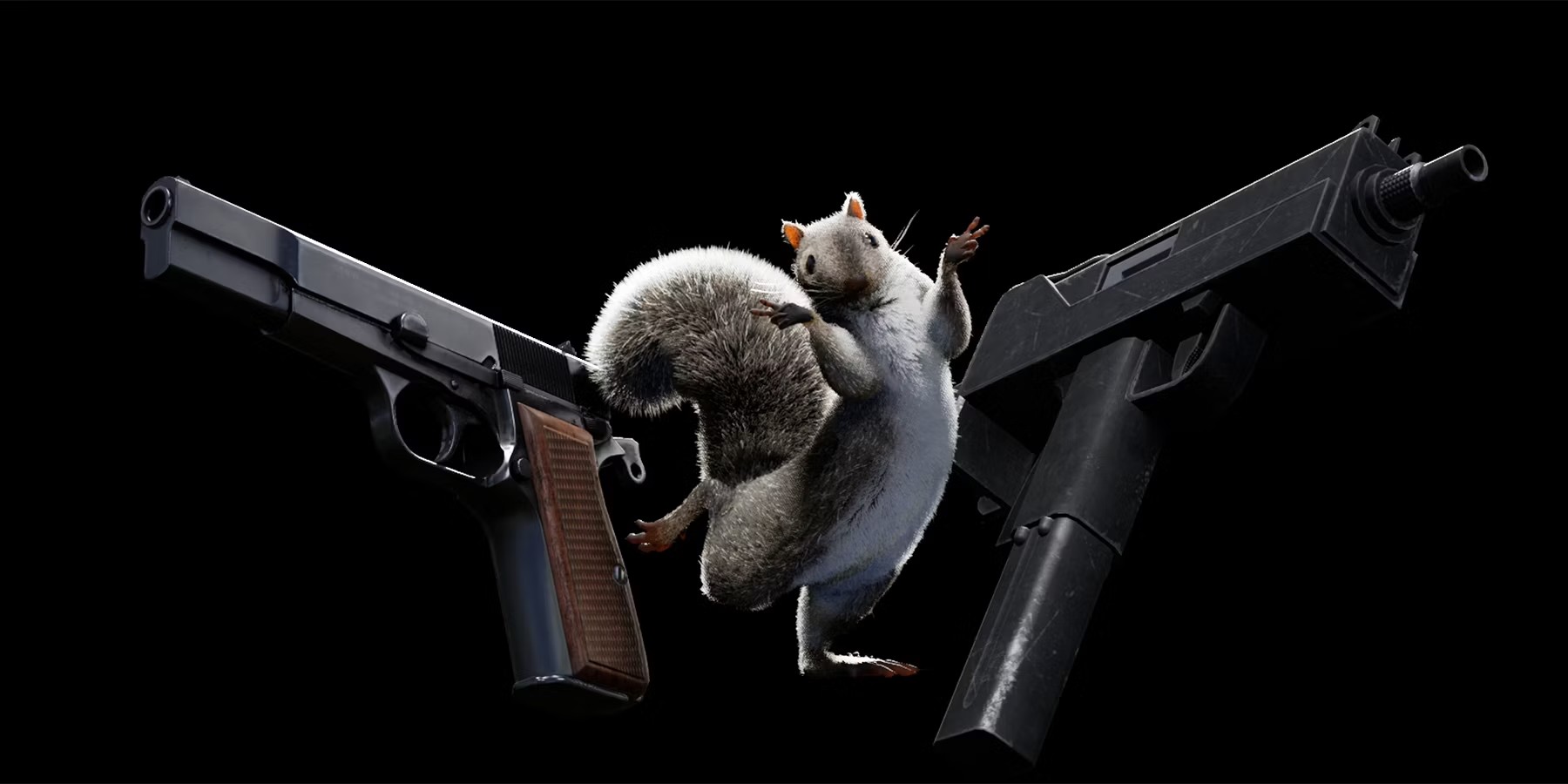 Squirrel Rambo Test Squirrel with a Gun : Tic & Tac en mode rambo