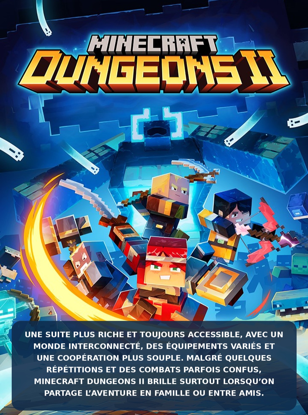 #MinecraftDungeonsII améliore la formule du premier opus avec un monde interconnecté, un loot enrichi et une coopération plus souple ! Malgré quelques répétitions, cette suite accessible et généreuse dévoile tout son potentiel en famille ou entre amis. Une belle réussite ! Lien en bio