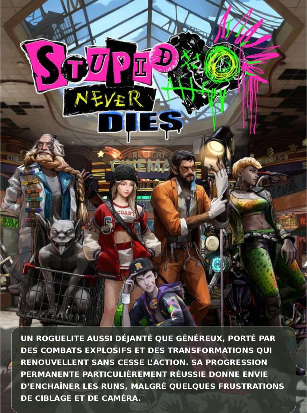 Complètement déjanté, #StupidNeverDies est une excellente surprise ! Combats explosifs, transformations délirantes et progression permanente particulièrement réussie : un roguelite généreux qui se renouvelle sans cesse, malgré quelques frustrations. Lien en bio